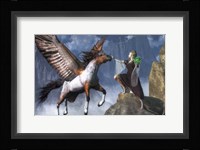 Elf Summoning A Pegasus Fine Art Print