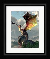 Yellow Winged Dragon Fine Art Print