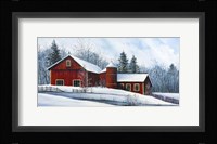 Red Barn Winter Fine Art Print
