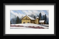Yellow Barn Winter 2 Fine Art Print