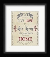 Give Love Framed Print