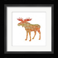 Moose on White Framed Print