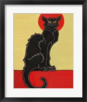 Black Cat Red Moon Fine Art Print