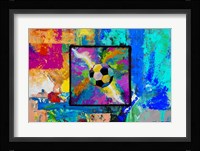 Window into the Soccer Universe - Pink and Cyan Football Fine Art Print