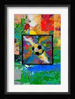 Window into the Soccer Universe-  Red and Green Football Fine Art Print
