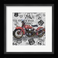 Vintage Motorcycles on Route 66-W Framed Print