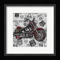 Vintage Motorcycles on Route 66-1 Framed Print