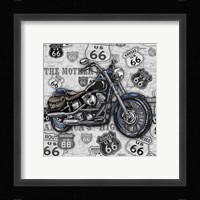 Vintage Motorcycles on Route 66-3 Framed Print