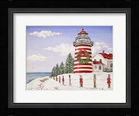 Christmas Lighthouse Fine Art Print