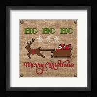 Christmas on Burlap - Ho Ho Ho Fine Art Print