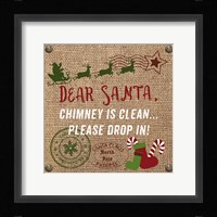Christmas on Burlap - Dear Santa Fine Art Print