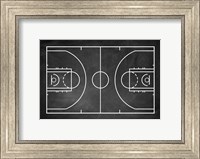 Basketball Court Chalkboard Background Fine Art Print