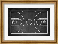 Basketball Court Chalkboard Background Fine Art Print