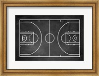 Basketball Court Chalkboard Background Fine Art Print