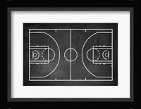 Basketball Court Chalkboard Background Fine Art Print