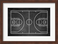 Basketball Court Chalkboard Background Fine Art Print