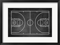 Basketball Court Chalkboard Background Framed Print