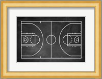 Basketball Court Chalkboard Background Fine Art Print