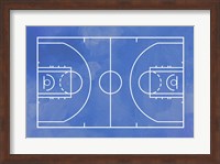 Basketball Court Blue Paint Background Fine Art Print
