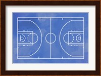 Basketball Court Blue Paint Background Fine Art Print