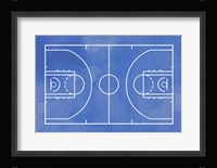 Basketball Court Blue Paint Background Fine Art Print