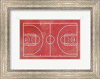Basketball Court Red Paint Background Fine Art Print