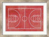 Basketball Court Red Paint Background Fine Art Print