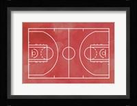 Basketball Court Red Paint Background Fine Art Print