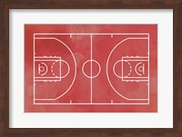 Basketball Court Red Paint Background Fine Art Print