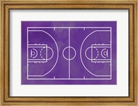 Basketball Court Purple Paint Background Fine Art Print