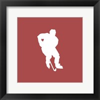 Hockey Player Silhouette - Part I Framed Print
