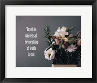 Truth Is Universal - Flowers on Gray Background Yellow Tint Fine Art Print