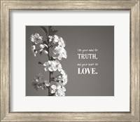 Use Your Mind For Truth - Flowers on Branch Grayscale Fine Art Print