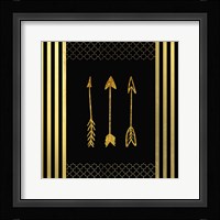 Black & Gold - Feathered Fashion Arrow Framed Print