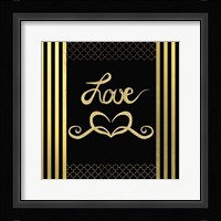 Black & Gold - Feathered Fashion Love Framed Print