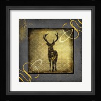 Black & Gold - Stag Framed Print