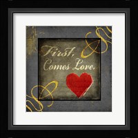 Gold First Comes Love 1 Framed Print