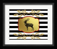 Gold Hello Beautiful Deer Framed Print