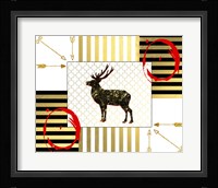 Gold Love Stag Framed Print