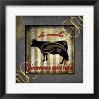 Gold Welcome To Our Bistro Cow 1 Fine Art Print
