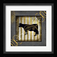 Gold Welcome To Our Bistro Cow 2 Framed Print