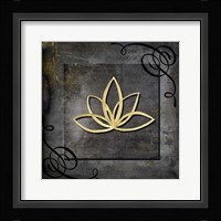 Grunge Gold Crown Lotus Framed Print
