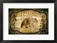 Welcome - Lodge Black Bear 1 Fine Art Print