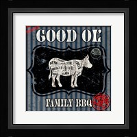 Good Ol' Family BBQ Square Cow Framed Print