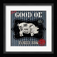 Good Ol' Family BBQ Square Pig Framed Print
