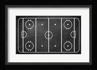 Ice Hockey Rink Chalkboard Fine Art Print