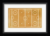 Ice Hockey Rink Yellow Paint Fine Art Print