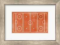 Ice Hockey Rink Orange Paint Fine Art Print