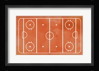 Ice Hockey Rink Orange Paint Fine Art Print