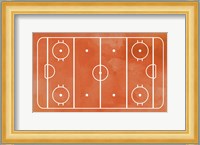 Ice Hockey Rink Orange Paint Fine Art Print